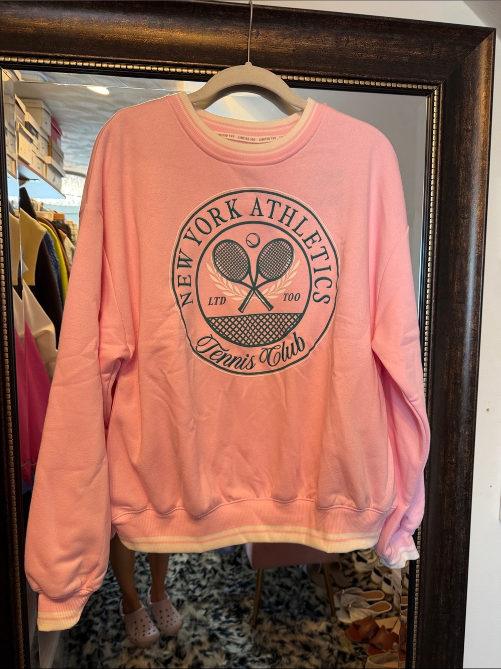 Limited Too Pink New York Athletics Tennis Club Sweatshirt